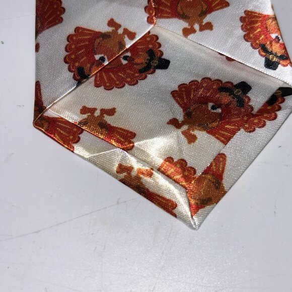 Lot of FOUR Men's Novelty Thanksgiving Neck Ties Pumpkins Turkeys No Brand 56" - Picture 14 of 15